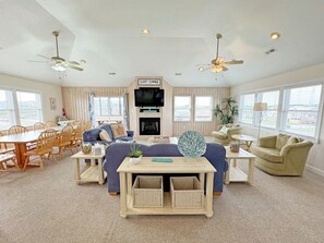 TV, DVD player, stereo