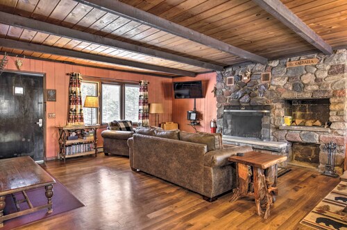 Deck + Fire Pit: Family Cabin in Bessemer