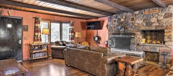 Deck + Fire Pit: Family Cabin in Bessemer