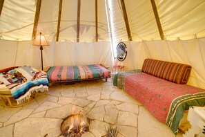 Iron/ironing board, bed sheets - Colorful Cabin w/ Teepee, Fire Pits & Mtn Views! (Marble)