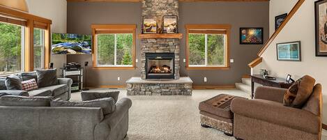 TV connectée, cheminée, jeux vidéo, Netflix