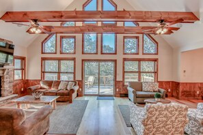 Smart TV, fireplace, video games, stereo