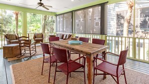 Outdoor dining - Blue Skies | Game Room, Fire Pit & More! (Tybee Island)