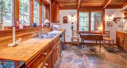 Dog-friendly Lakefront Log Home on a Quiet Cove with Front Deck & Private Dock