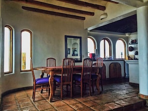 Dining - Casa Mil Flores- Pool - Ocean Front Jacuzzi - Exotic Beach Front Home - (Rosarito Beach, km 50)