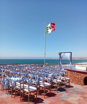 Outdoor banquet area