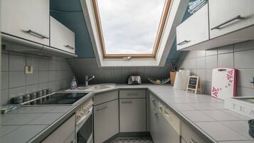 Fridge, oven, stovetop, dishwasher