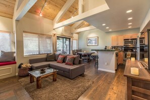 Smart TV, fireplace, DVD player, video library