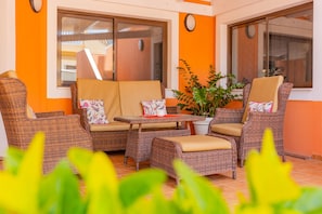 Terrace/patio - VILLA BELLA LUCIA 2 "heated pool, wifi, barbecue, tv satelite (Corralejo)