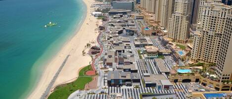 Beach nearby, sun loungers