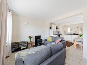 TV, DVD-spiller, bøker og filmbibliotek