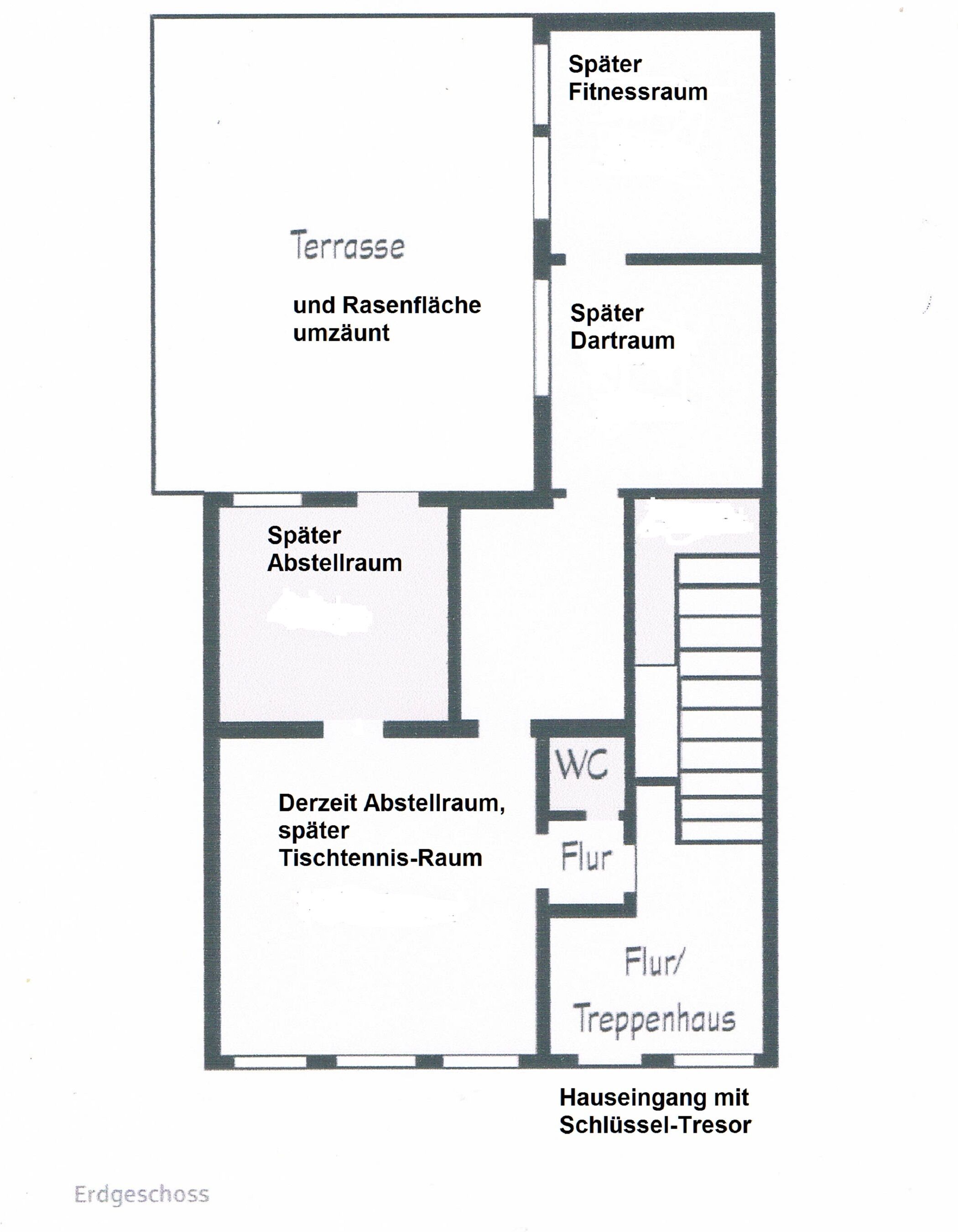 Plano de un hotel que muestra una terraza, gimnasio, comedor, baño, inodoro y salón con chimenea.