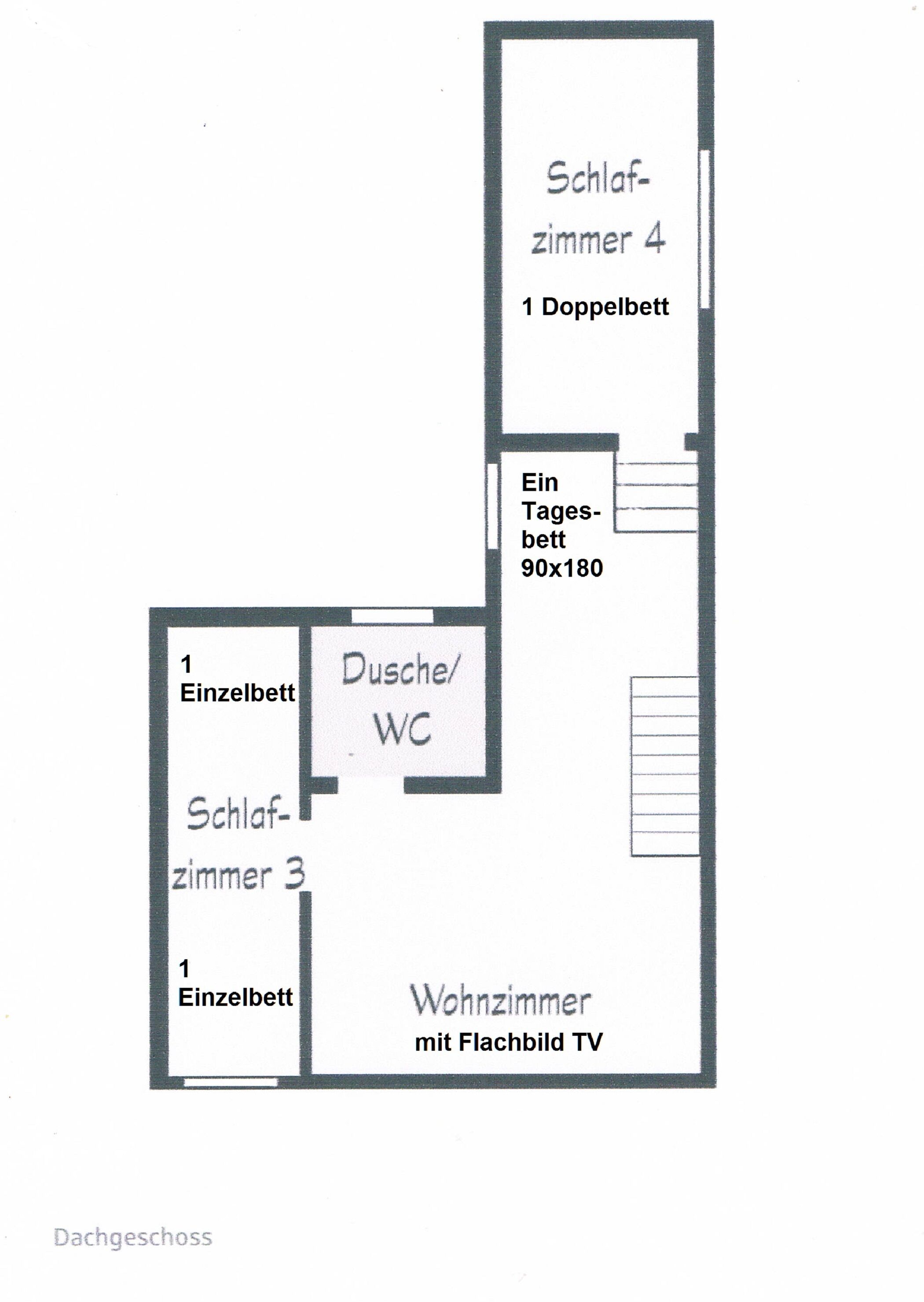 Plànol d'una habitació d'hotel amb bany privat, lavabo independent i saló amb televisió de pantalla plana.