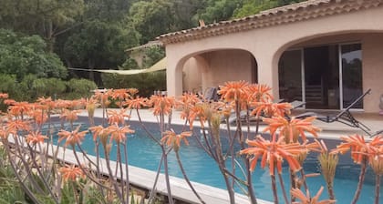 Provencal villa 12 pax near Saint-Tropez with swimming pool and superb sea view