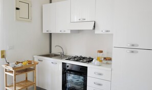 Fridge, oven, stovetop, highchair