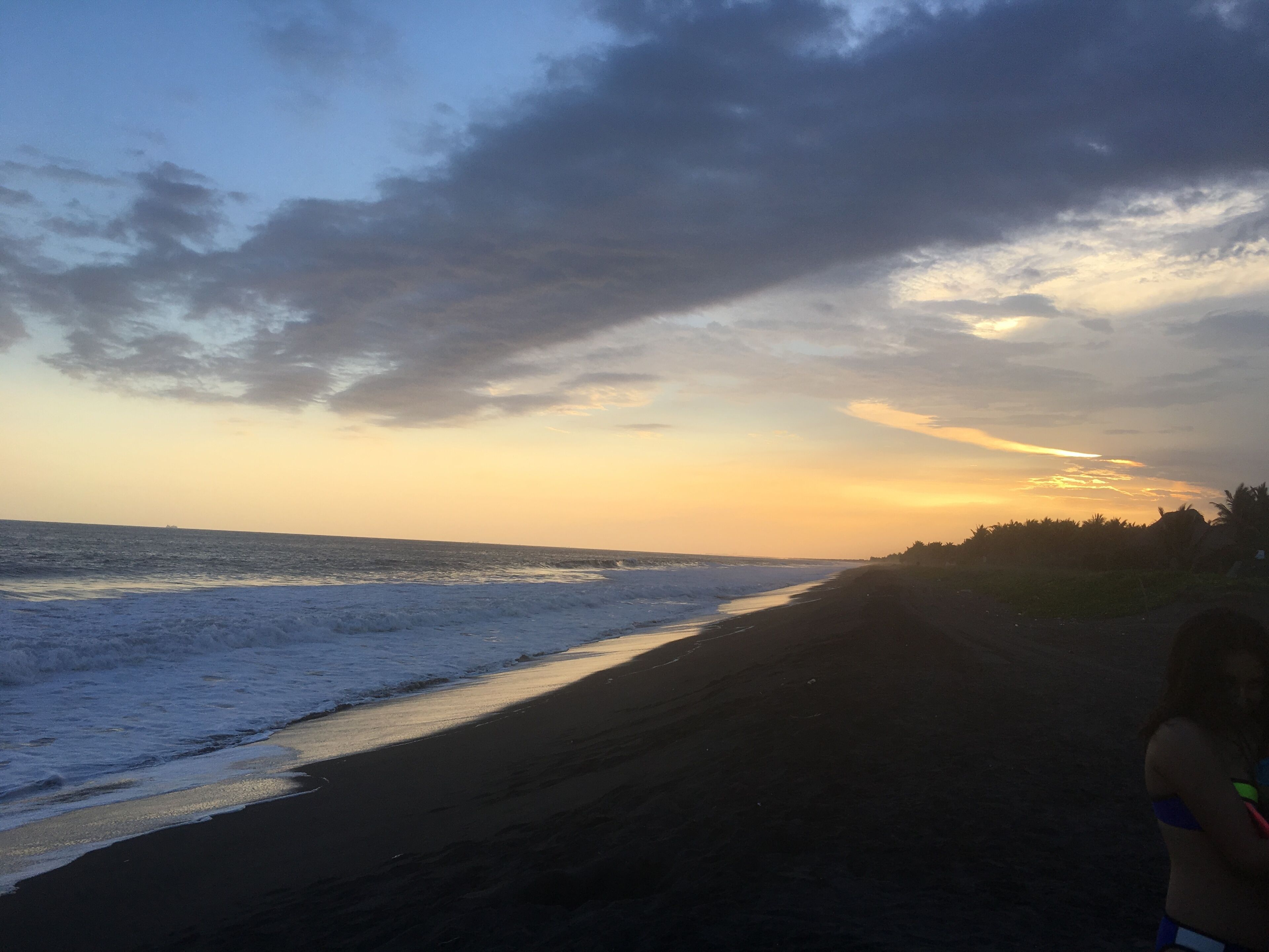 En la playa y camastros 