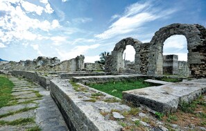 Ancient ruins with stone structures and pathways. -  Idyllic Villa near Split, pool, garden, free parking and stunning view, (OWNER) (Solin)