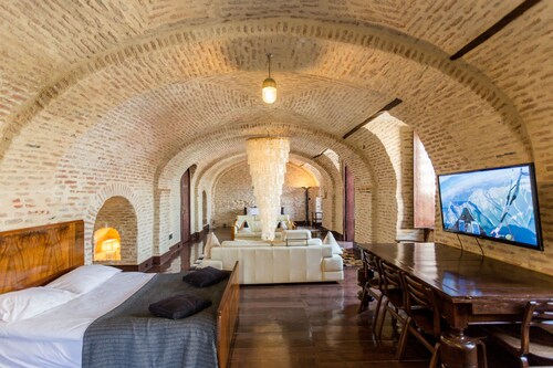 Castle in the old city armory room