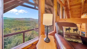 A wooden cabin with a view of a forested landscape. - EndlessViewSleeps15.Amazing Viewover  Dollywood&ParrotMtn.Close to Pkwy,private (Sevierville)