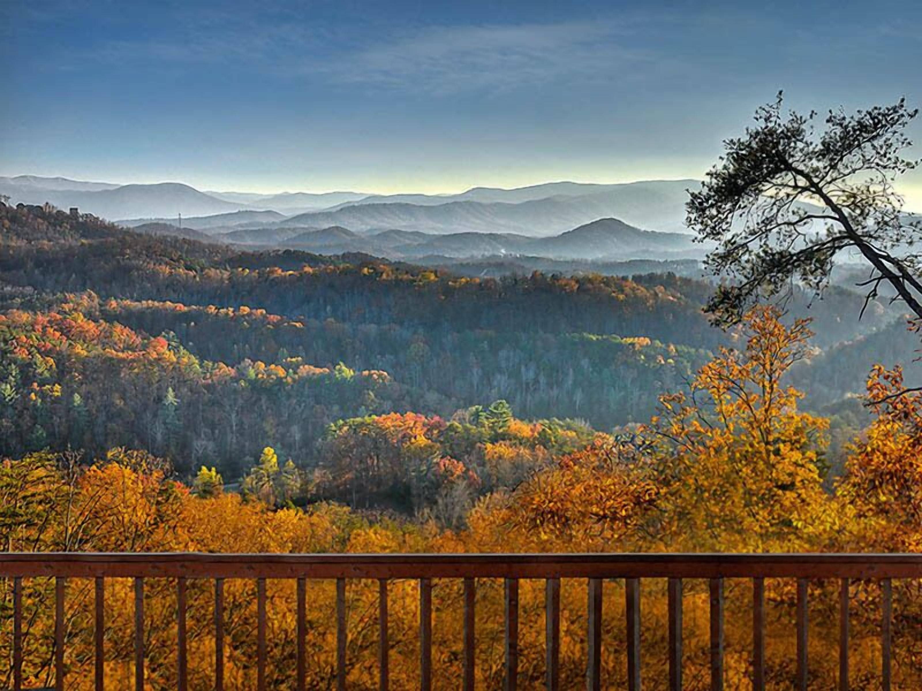 Gorgeous view from all decks. View Dollywood fireworks off deck.