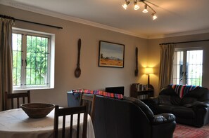 TV, fireplace, DVD player, books - Cozy Home | Free Parking + WIFI | Terrace BBQ & Mountain Views (Cape Town)
