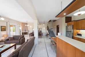 Family Villa, 4 Bedrooms, Private Pool | Living area - Kiriana Villa by LeaderStay (Rethymno)