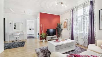 Télévision, cheminée, chaßne hi-fi