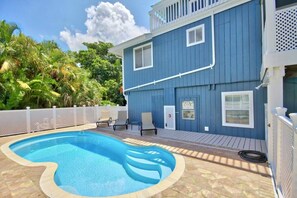 A heated pool - 5BR Island Home - Private Pool, Game Room & Golf Cart - Steps to Beach (North Captiva)
