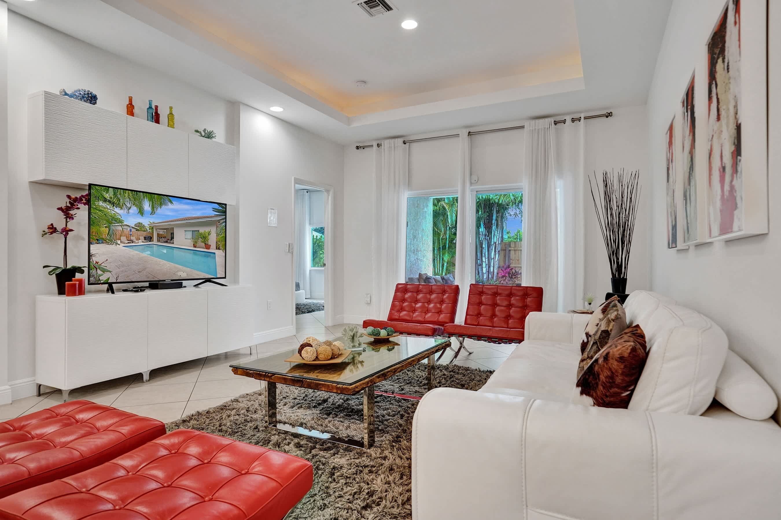 Flat-screen TV, offices