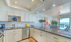 Fridge, microwave, coffee/tea maker, toaster