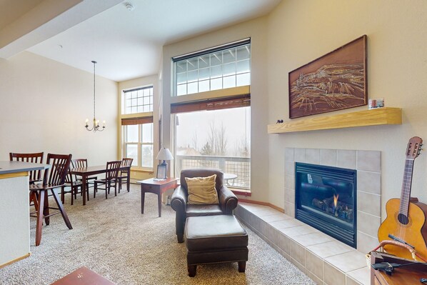 TV, fireplace, DVD player, table football