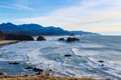 Peaceful Dog-Friendly Cottage with Fireplace, WiFi - Close to Beach & Town