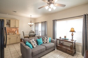 TV, fireplace, table football, ping pong