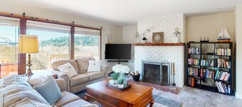 Dog-friendly house on Alsea Bay with bridge views, grill & private hot tub