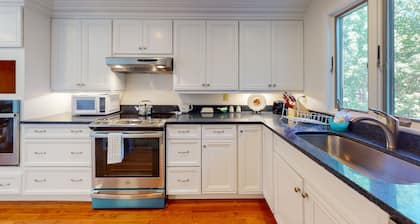 Dog-friendly, lakefront home with roof deck - blocks from the beach