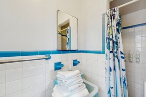 Free toiletries, hair dryer, towels