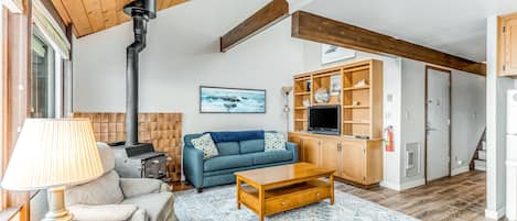 TV, DVD player, books