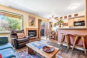 TV, fireplace, DVD player