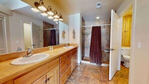 Hair dryer, towels