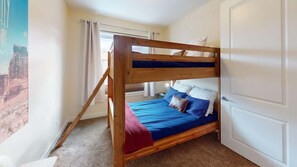 4 bedrooms, iron/ironing board, WiFi (free), bed sheets