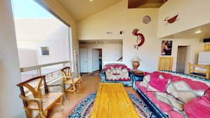 Smart TV, fireplace, video game console