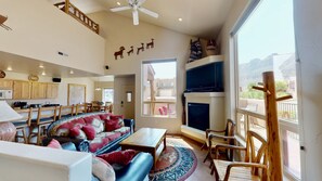 Smart TV, fireplace, video-game console