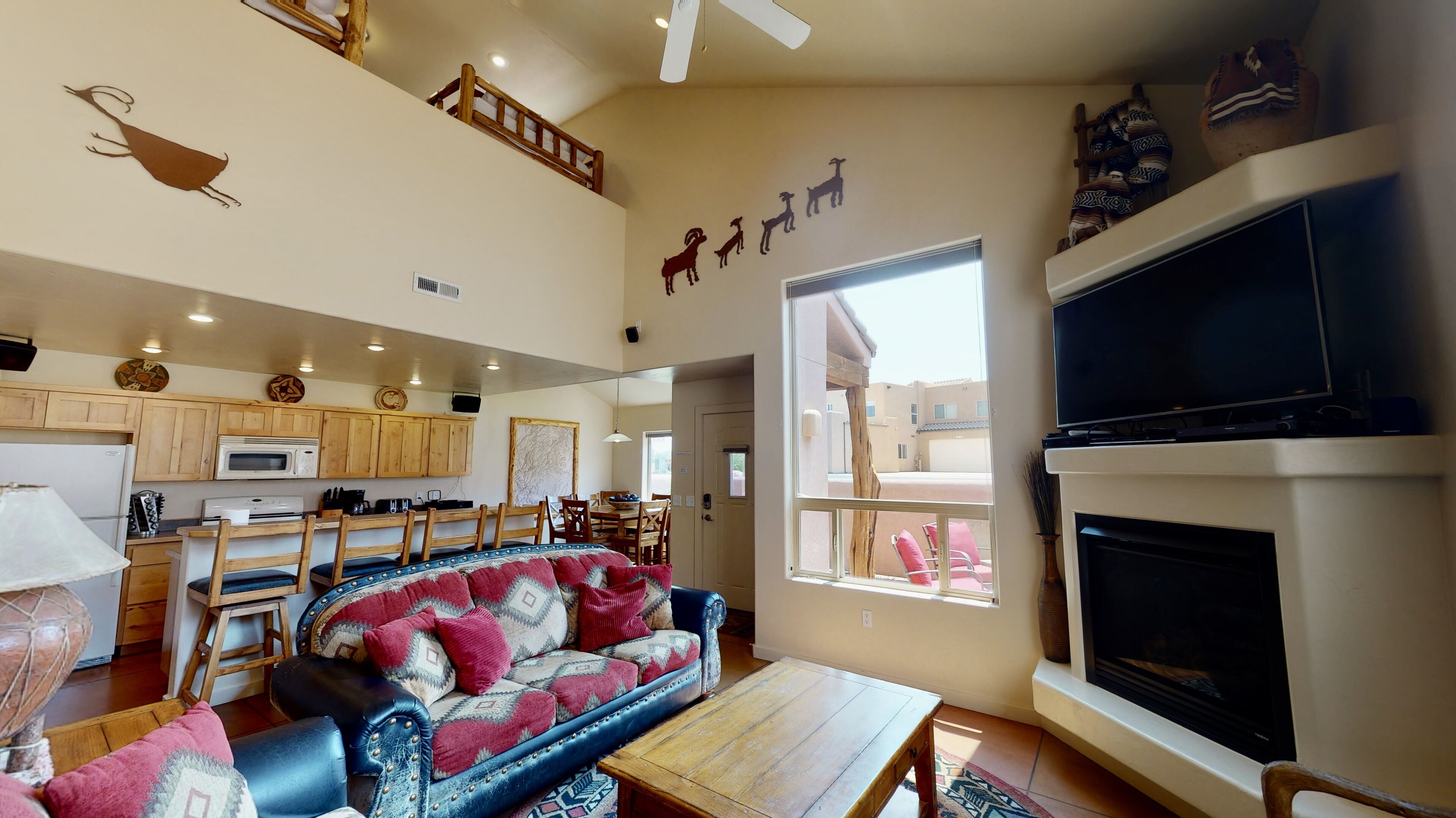 Smart TV, fireplace, video-game console