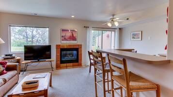 TV, fireplace, DVD player