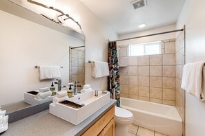 Free toiletries, hair dryer, towels