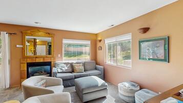 TV, fireplace, DVD player