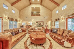 テレビ、暖炉、DVD プレーヤー、書庫