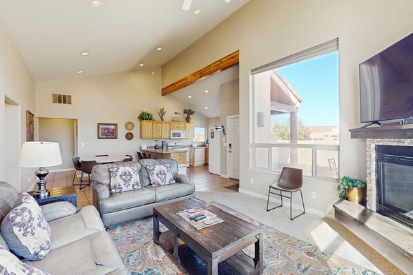 TV, fireplace, DVD player