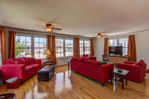 Télévision, lecteur de DVD, livres, vidéothèque