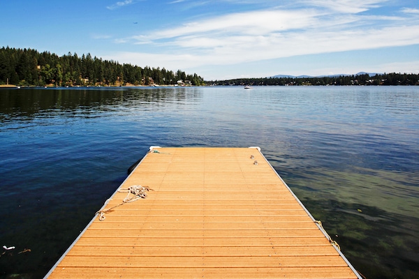 Newport Vacation Rental | 2BR | 2BA | Lakefront Cabin | Stairs to Enter
